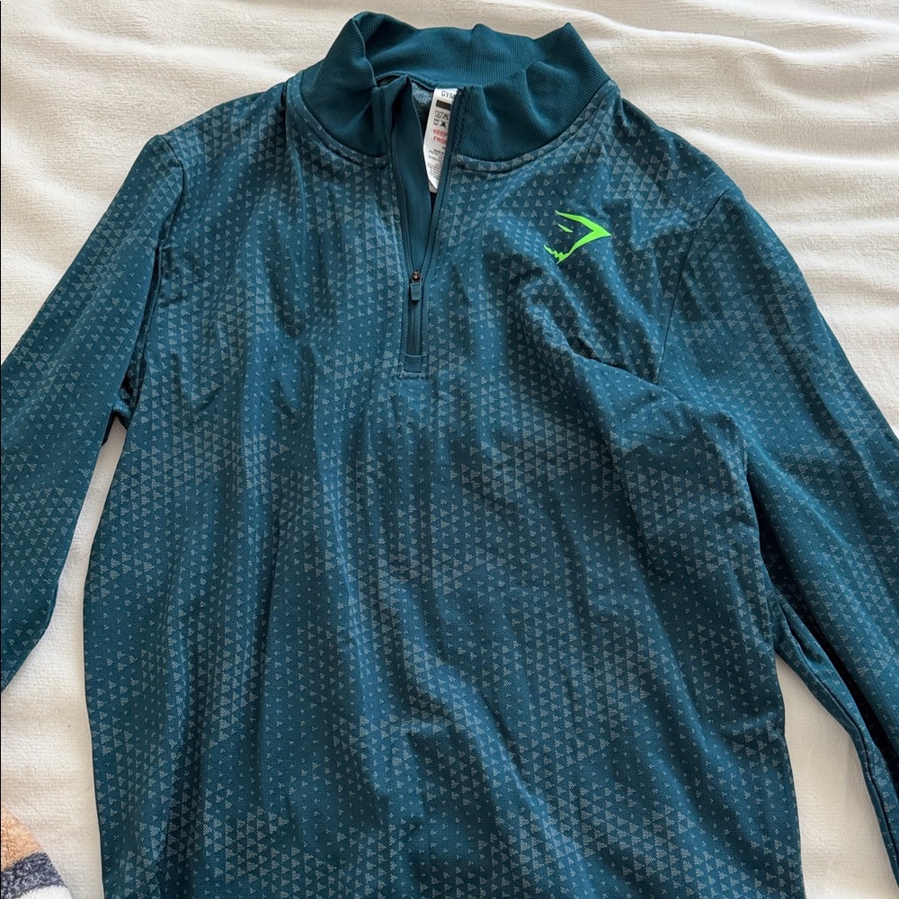 Gymshark Teal Long Sleeve Quarter-Zip Shirt